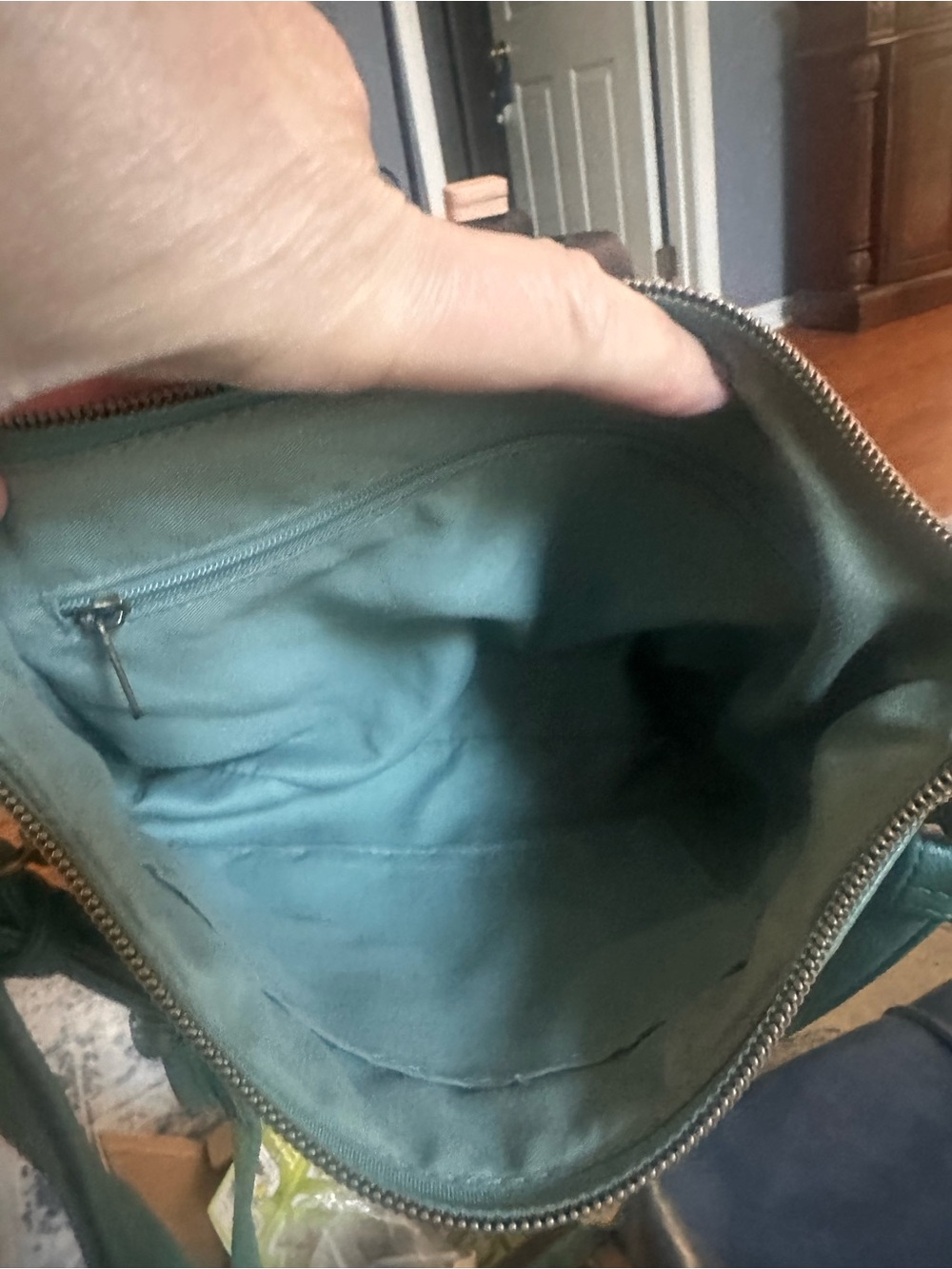 Stone Mountain Leather Crossbody Bag in Teal - Women - Picture 6 of 7